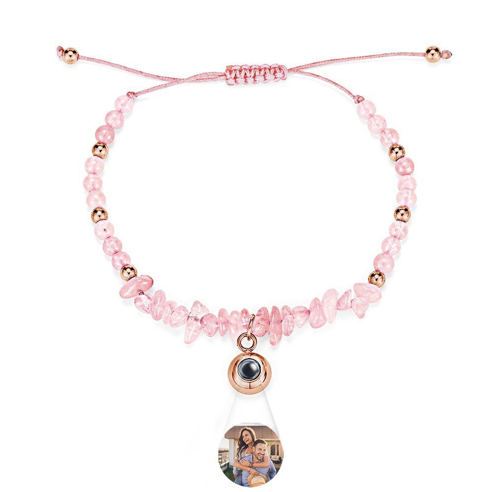 Personalized Picture Projection Bracelet With Colorful Stone Chain Unique Christmas Gift For Friends - NameNecklace