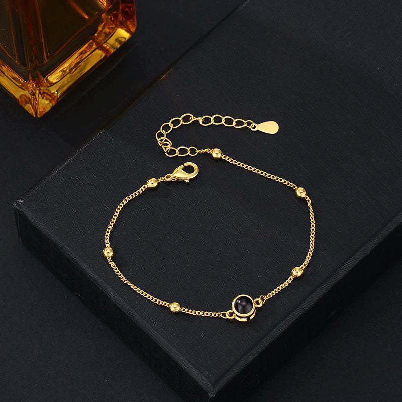 Personalized Projection Photo Bracelet Simple Anniversary Gift For Her - NameNecklace
