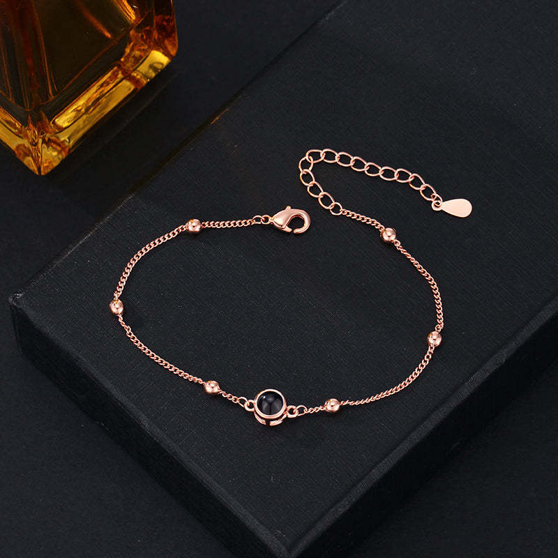 Personalized Projection Photo Bracelet Simple Anniversary Gift For Her - NameNecklace