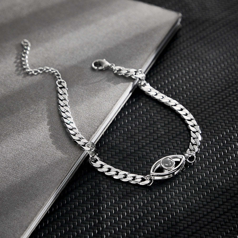 Custom Projection Bracelet Cuban Chain Metal Gift - NameNecklace