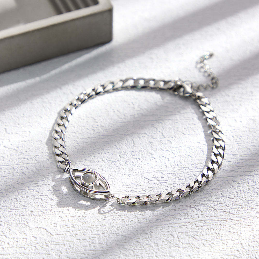 Custom Projection Bracelet Cuban Chain Metal Gift - NameNecklace