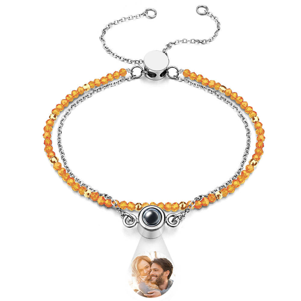 Personalized Photo Projection Crystal Double Layers Bracelet - NameNecklace