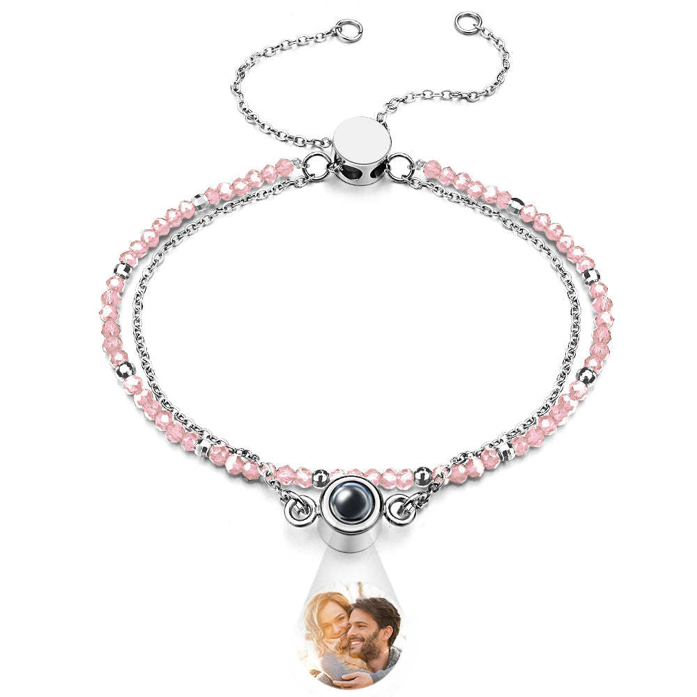 Personalized Photo Projection Crystal Double Layers Bracelet - NameNecklace