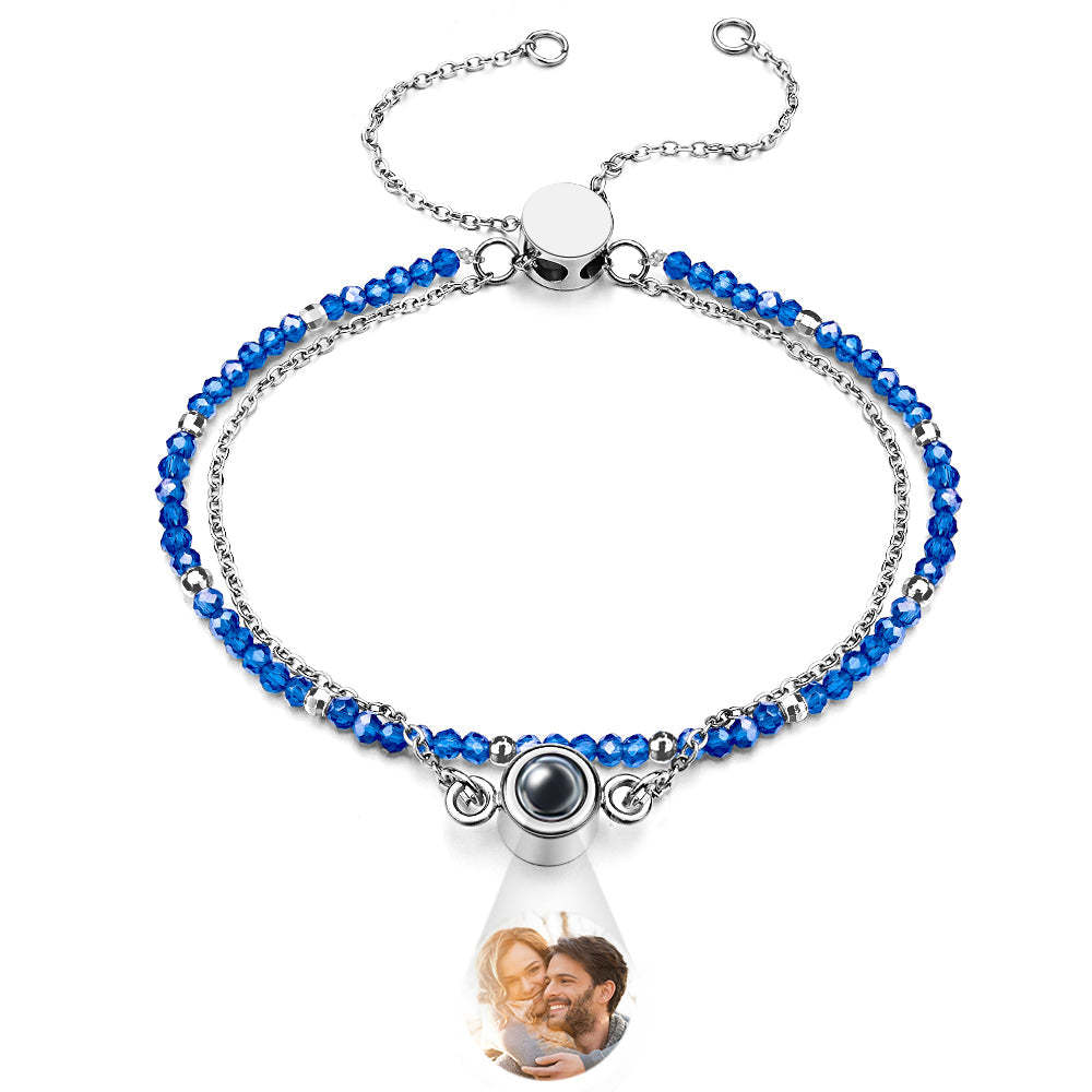 Personalized Photo Projection Crystal Double Layers Bracelet - NameNecklace
