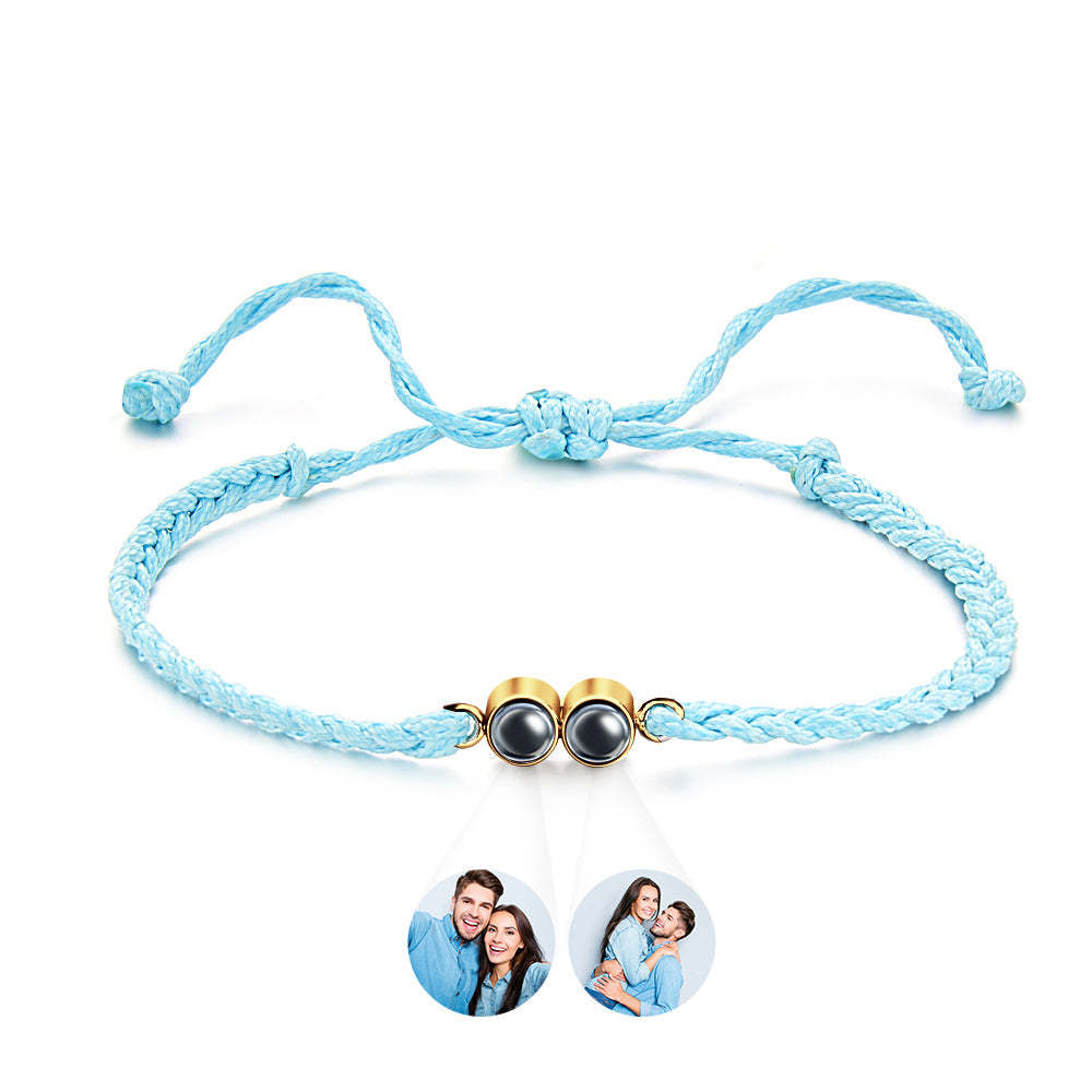 Personalized Projected Picture Bracelet Multicolor Braided Rope Customized Two Photos Bracelet Simple Gift - NameNecklace