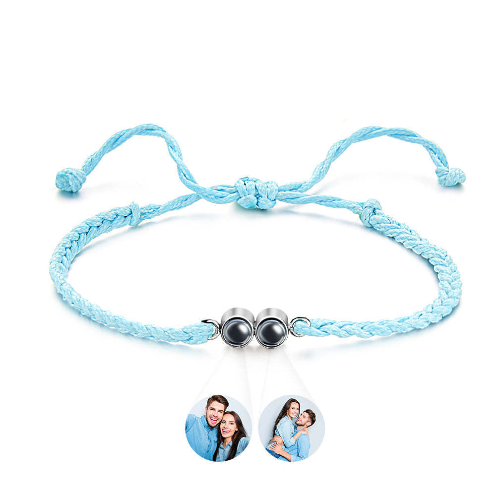 Personalized Projected Picture Bracelet Multicolor Braided Rope Customized Two Photos Bracelet Simple Gift - NameNecklace