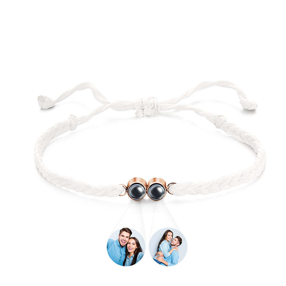 Personalized Projected Picture Bracelet Multicolor Braided Rope Customized Two Photos Bracelet Simple Gift - NameNecklace
