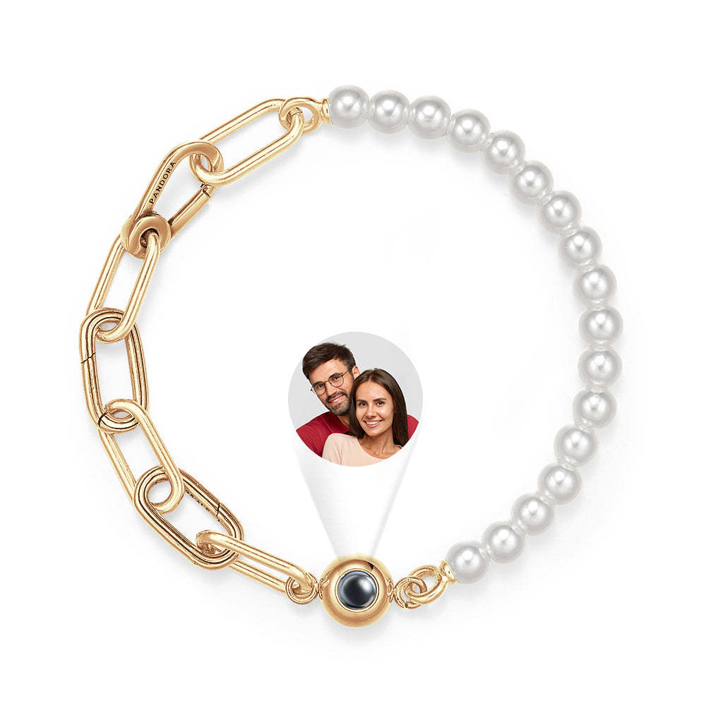 Personalized Projection Bracelet Pearl Splicing Chain Girl Gift - NameNecklace