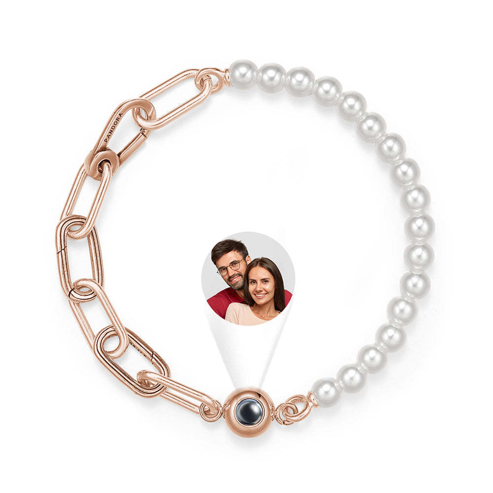 Personalized Projection Bracelet Pearl Splicing Chain Girl Gift - NameNecklace