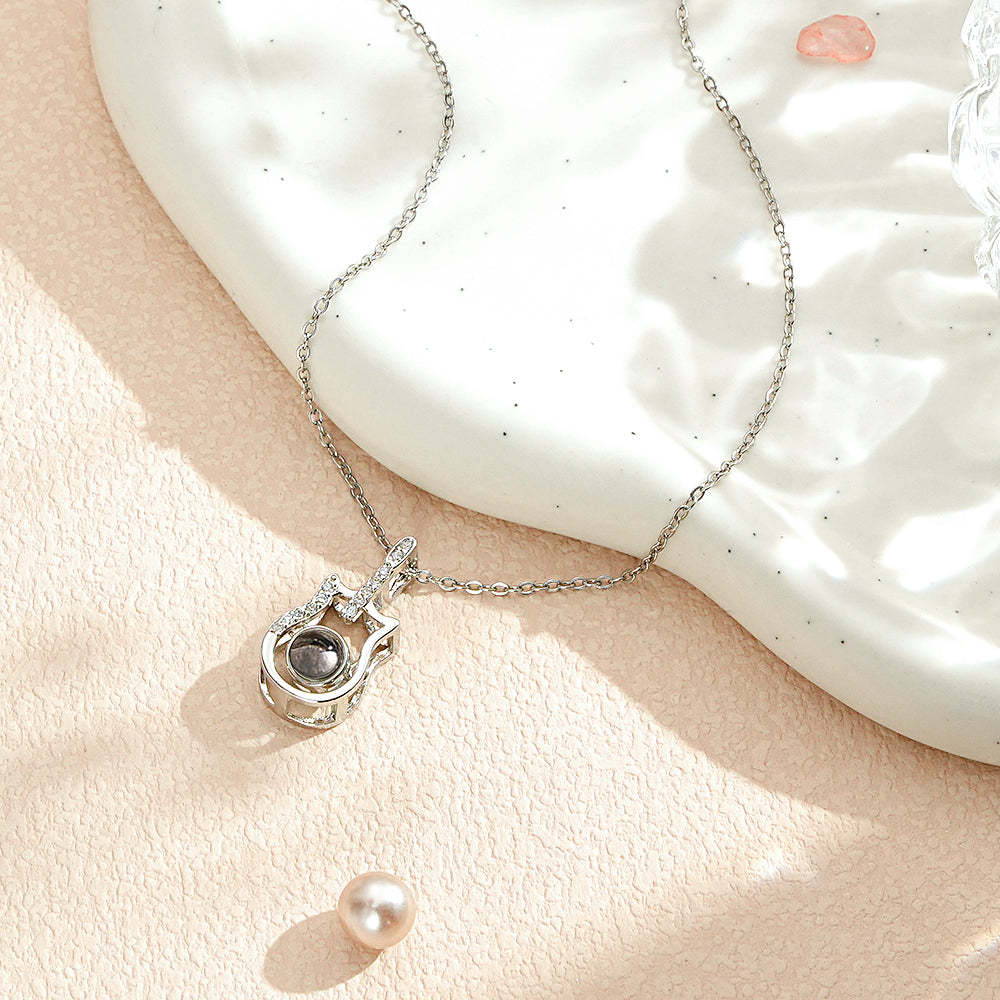 Personalized Guitar Design Projection Necklace Gift for Guitar Lovers - NameNecklace