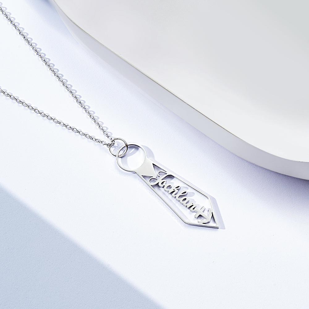 Custom Name Necklace Creative Tie Fashion Gifts for Men - NameNecklace