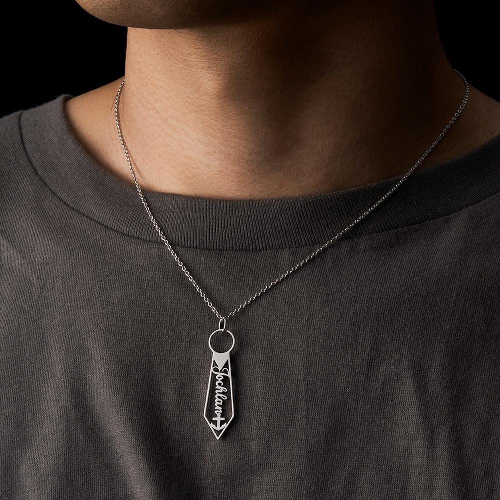 Custom Name Necklace Creative Tie Fashion Gifts for Men - NameNecklace