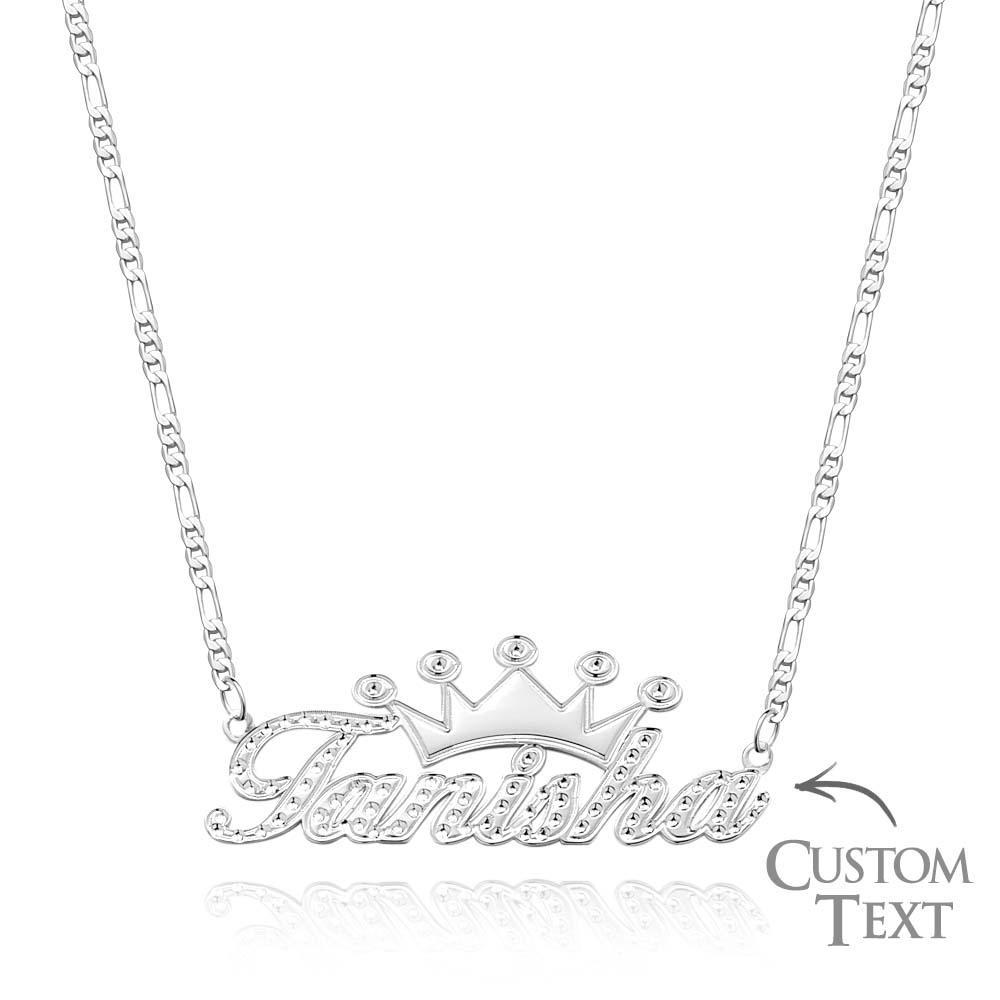 Personalized Hip Hop Name Necklace With Crown Metal Necklace Gifts for Men - NameNecklace