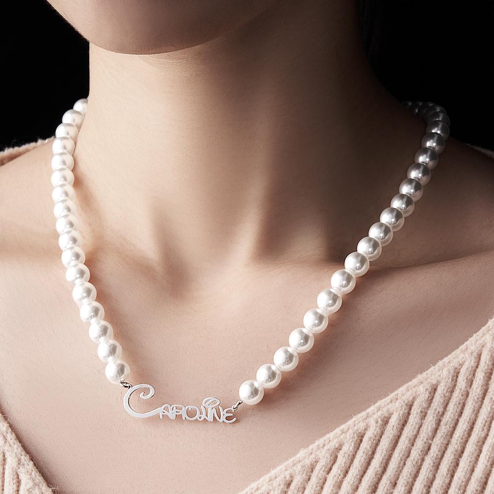Custom Name Pearl Necklace Classic Girl Gift - NameNecklace