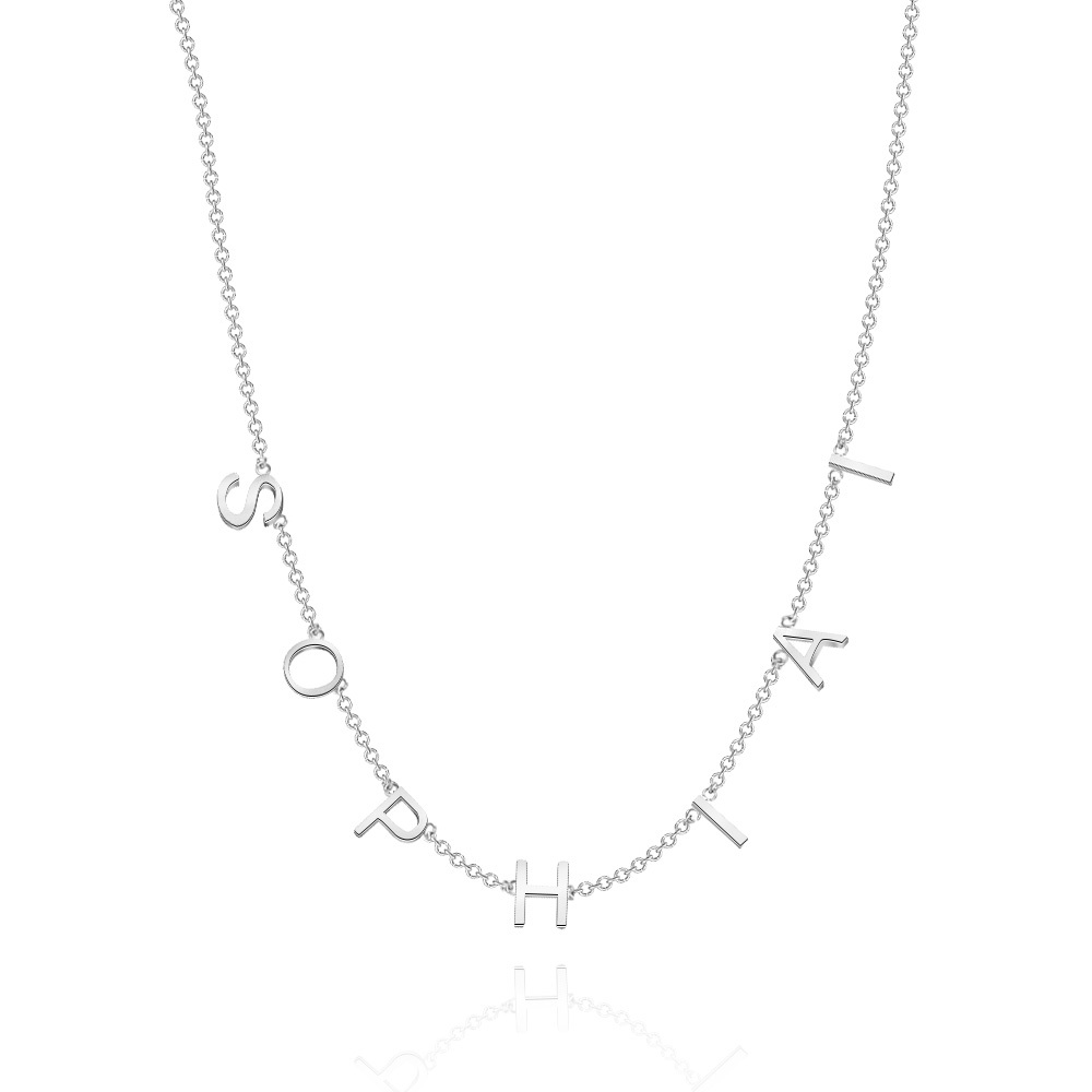 Personalised Initial Name Gold Necklace -Silver Custom Letter Choker- 