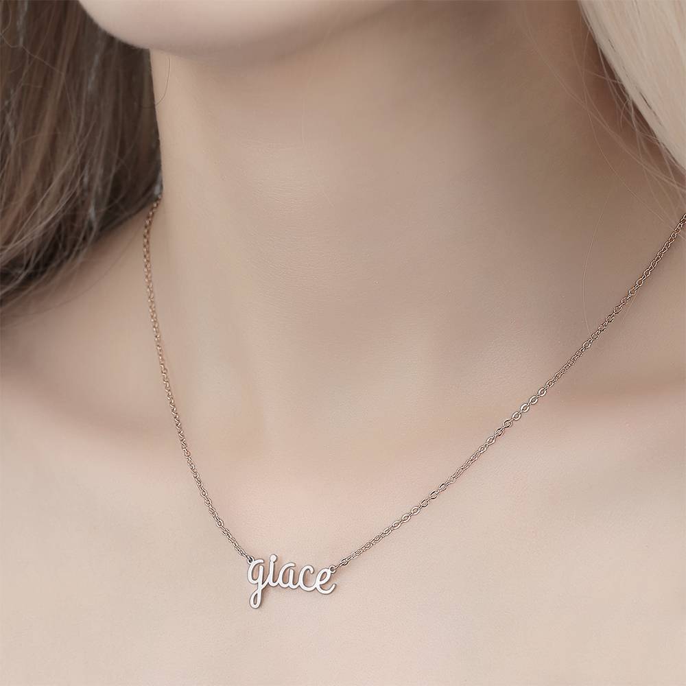 Personalized Lower Case Letter Name Necklace Silver
