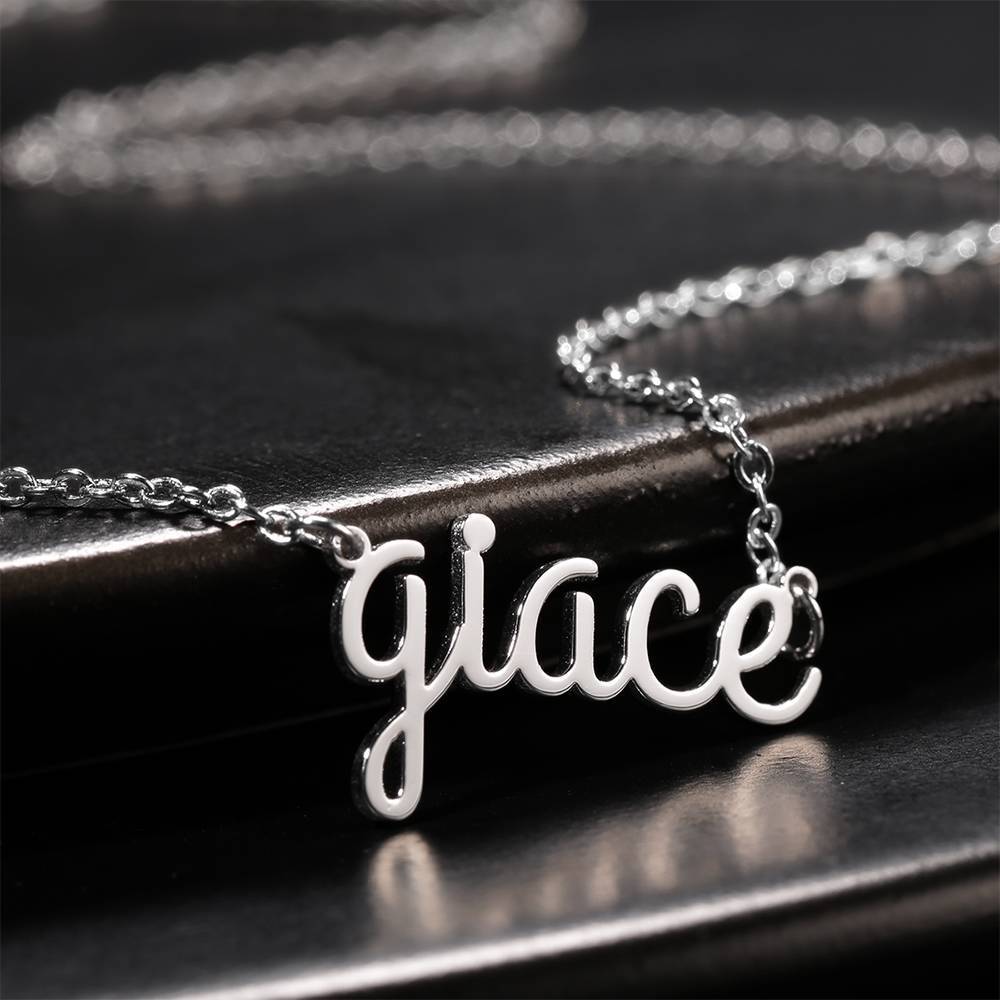 Personalized Lower Case Letter Name Necklace Silver