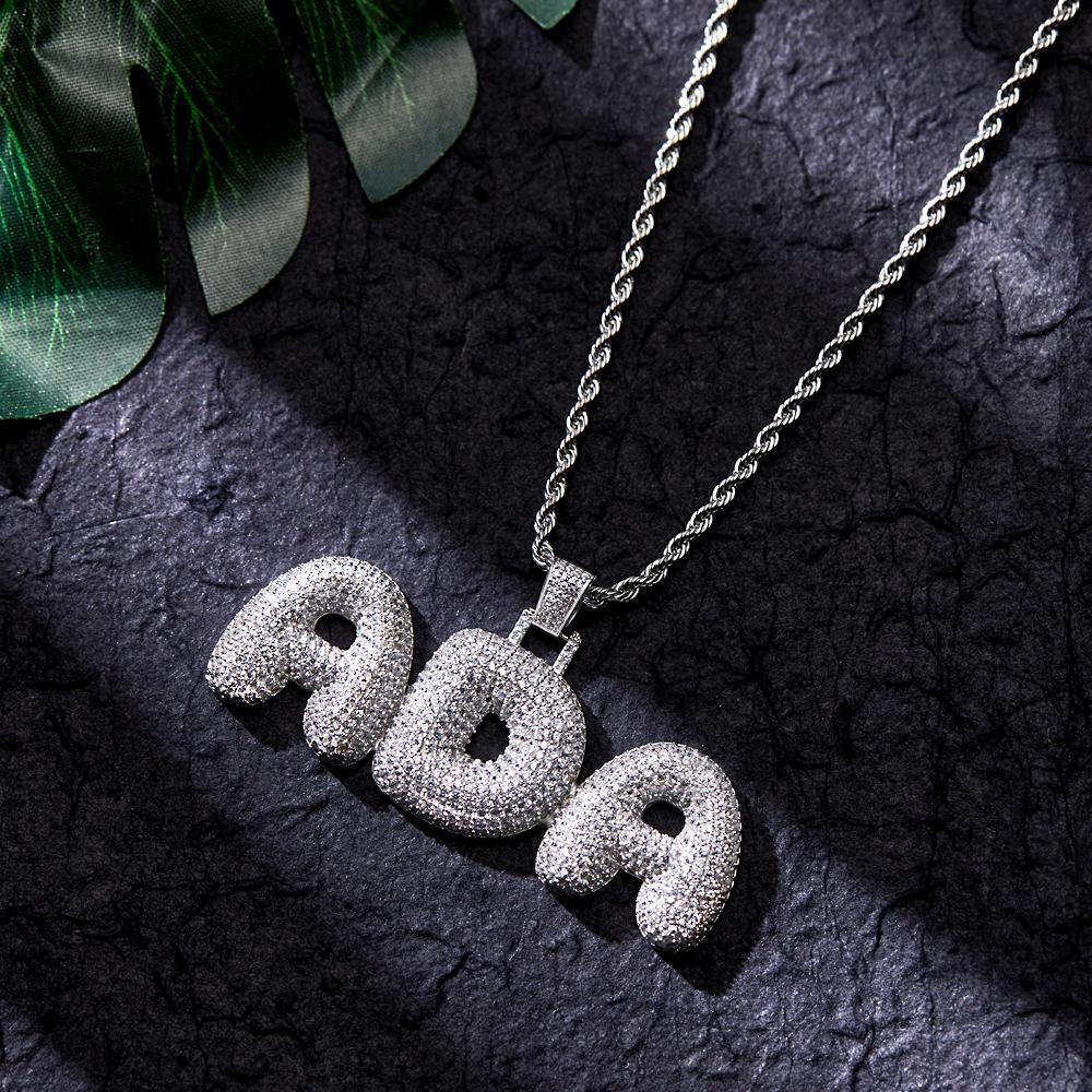 Custom Name Necklace Personalized Bling Initial Letter Chain Hip Hop Necklace for Men Women - NameNecklace