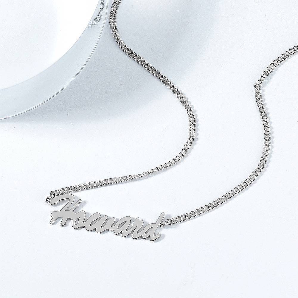 Personalized Customized Your Name Jewelry Name Necklace Platinum Plated Silver