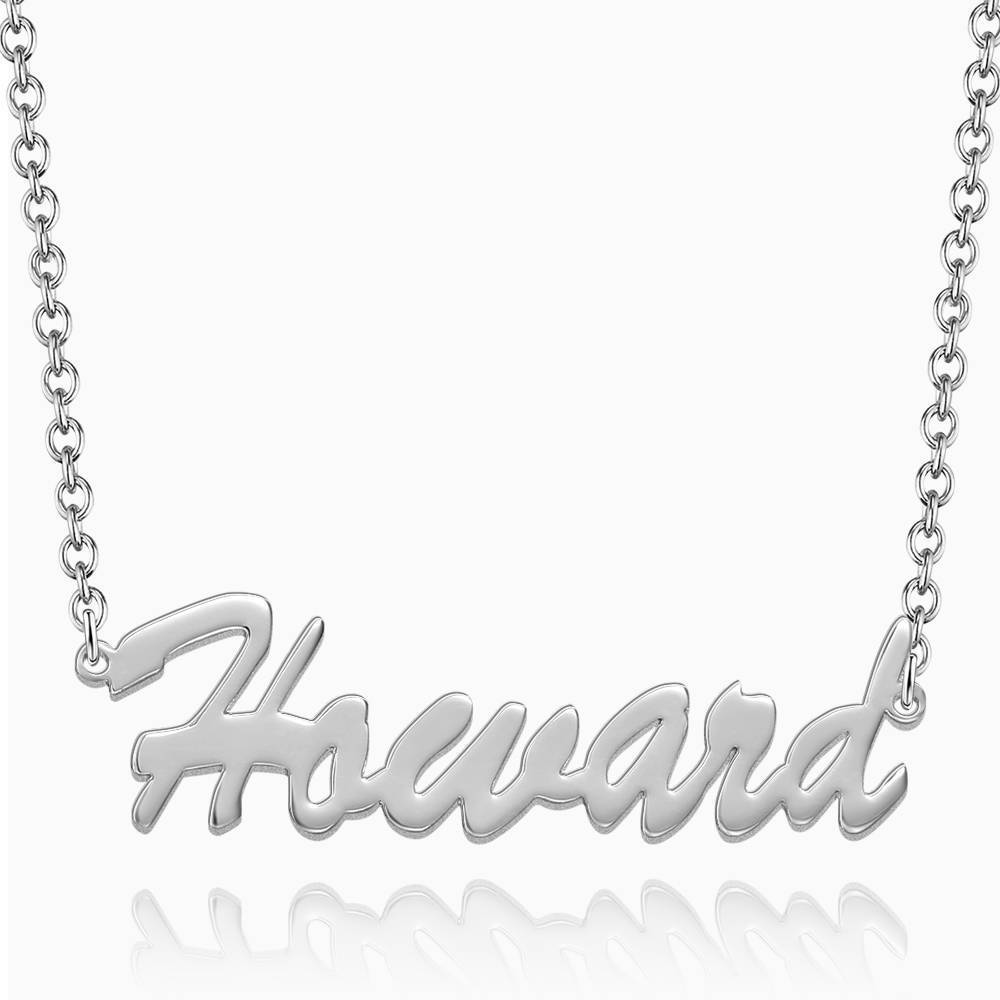 Personalized Customized Your Name Jewelry Name Necklace Platinum Plated Silver