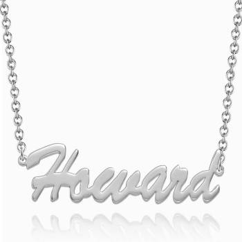 Personalized Customized Your Name Jewelry Name Necklace Platinum Plated Silver