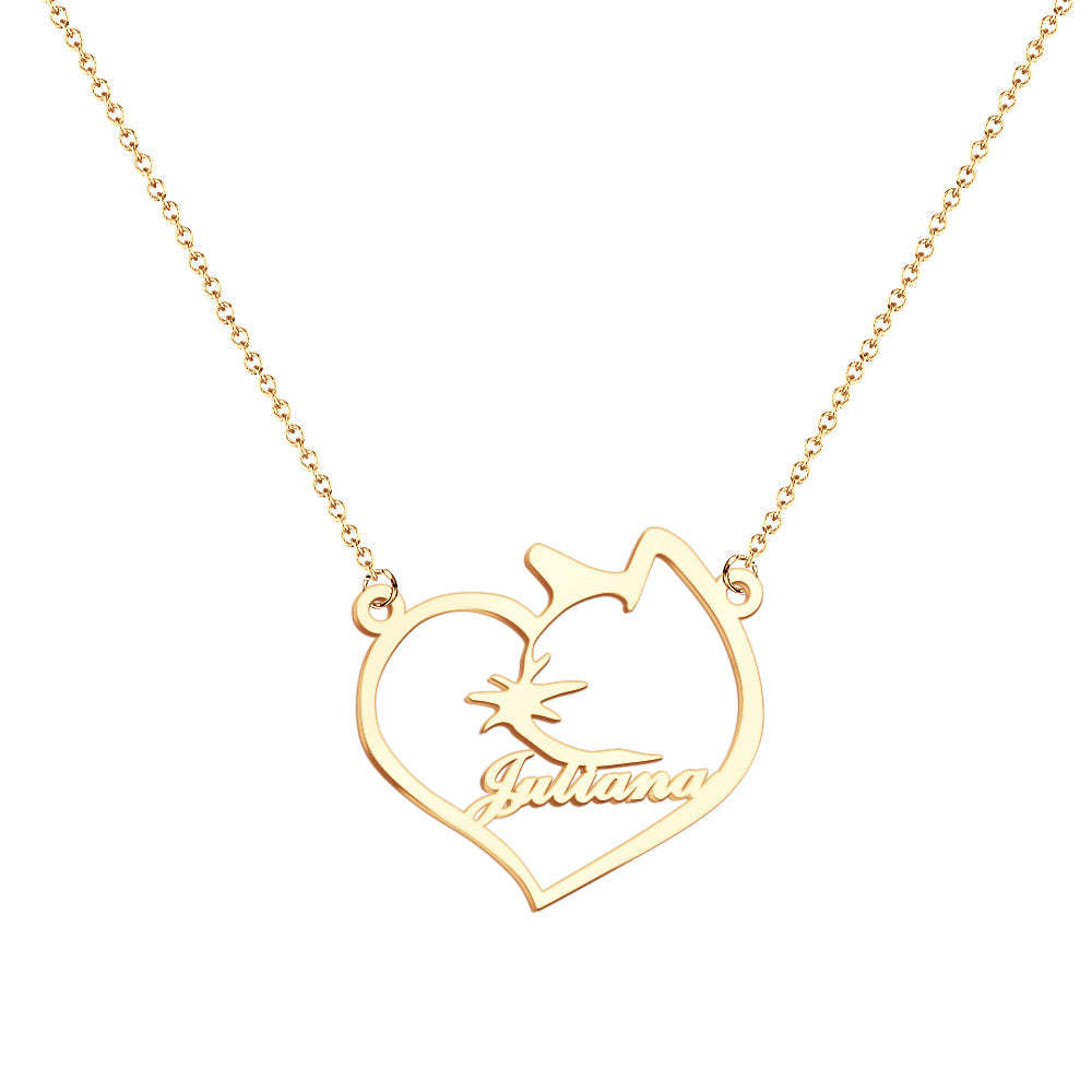 Personalized Heart Pet Memorial Necklace Memorial Gift for Her - NameNecklace
