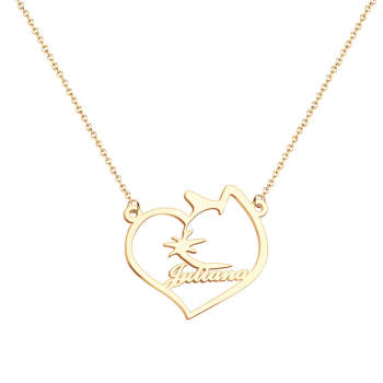 Personalized Heart Pet Memorial Necklace Memorial Gift for Her - NameNecklace