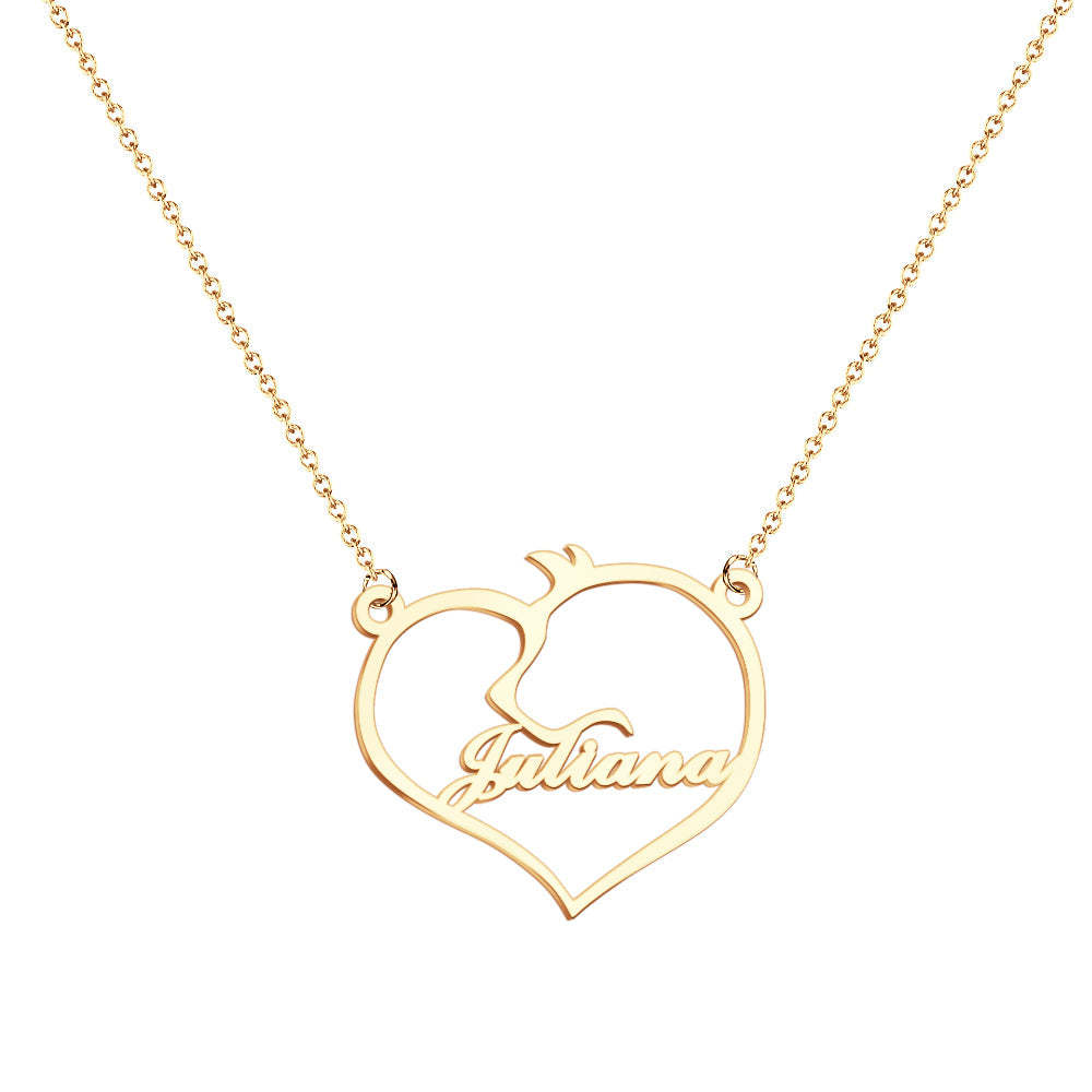 Personalized Heart Pet Memorial Necklace Memorial Gift for Her - NameNecklace