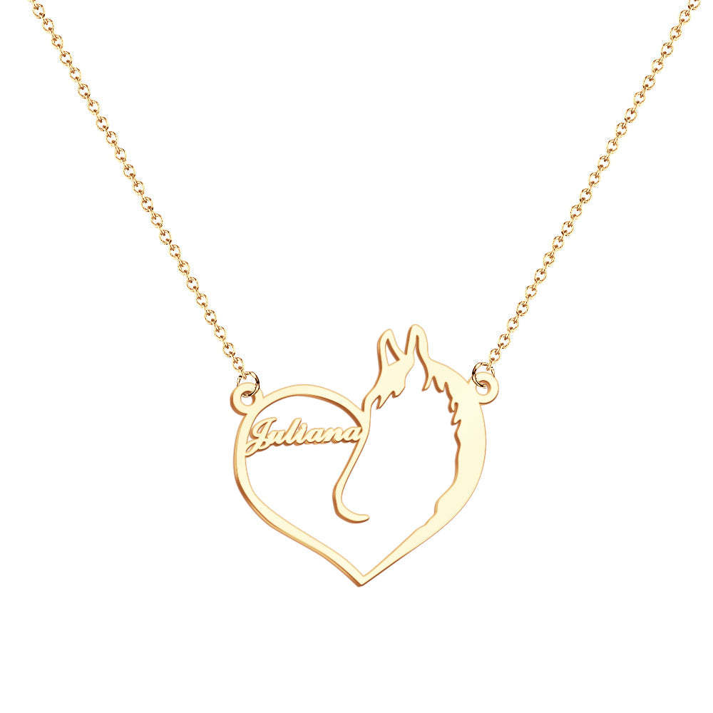 Personalized Heart Pet Memorial Necklace Memorial Gift for Her - NameNecklace