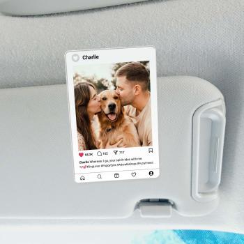 Personalized Photo Name Social Media Car Visor Clip Custom Photo Name Social Media Car Accessory Gift for Him