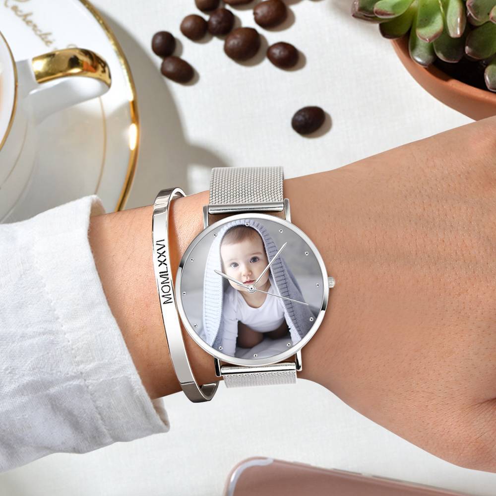 Photo Watch - Personalized Unisex Engraved Watch Bracelet
