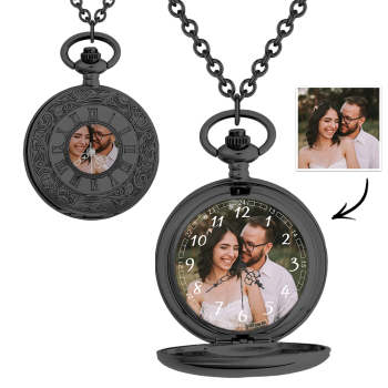 Custom Photo Pocket Watch Personalised Hollow Pattern Pocket Watchs Gift - NameNecklace