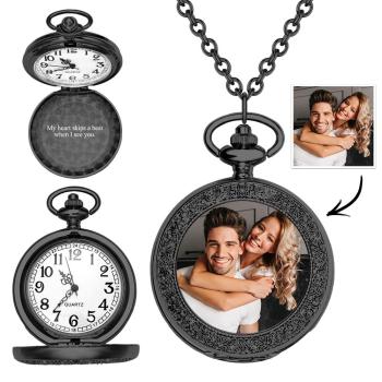 Custom Photo and Engravable Pocket Watch Personalised Vintage Pocket Watchs Gift - NameNecklace
