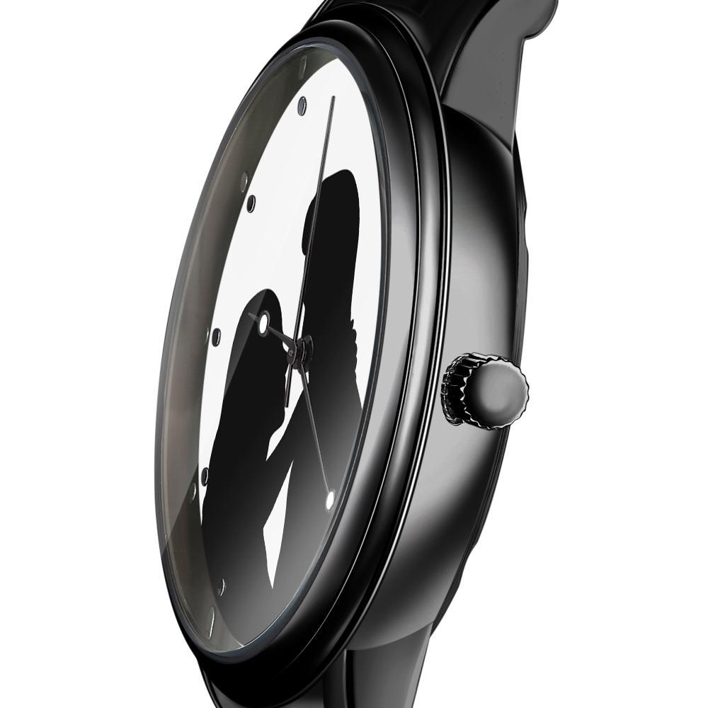 Custom Silhouette Photo Watch Personalized Engraved Watch Memorial Gifts For Couples - NameNecklace