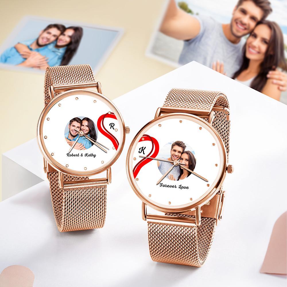 Splicing Red Heart Photo Watch Romantic Valentine's Day Gifts For Couples - NameNecklace