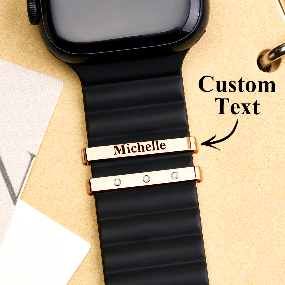 Personalized Watch Band Name Charm, custom gift for her, apple watch charms accessories, gift for girlfriend, Christmas gift, mothers day - namenecklace