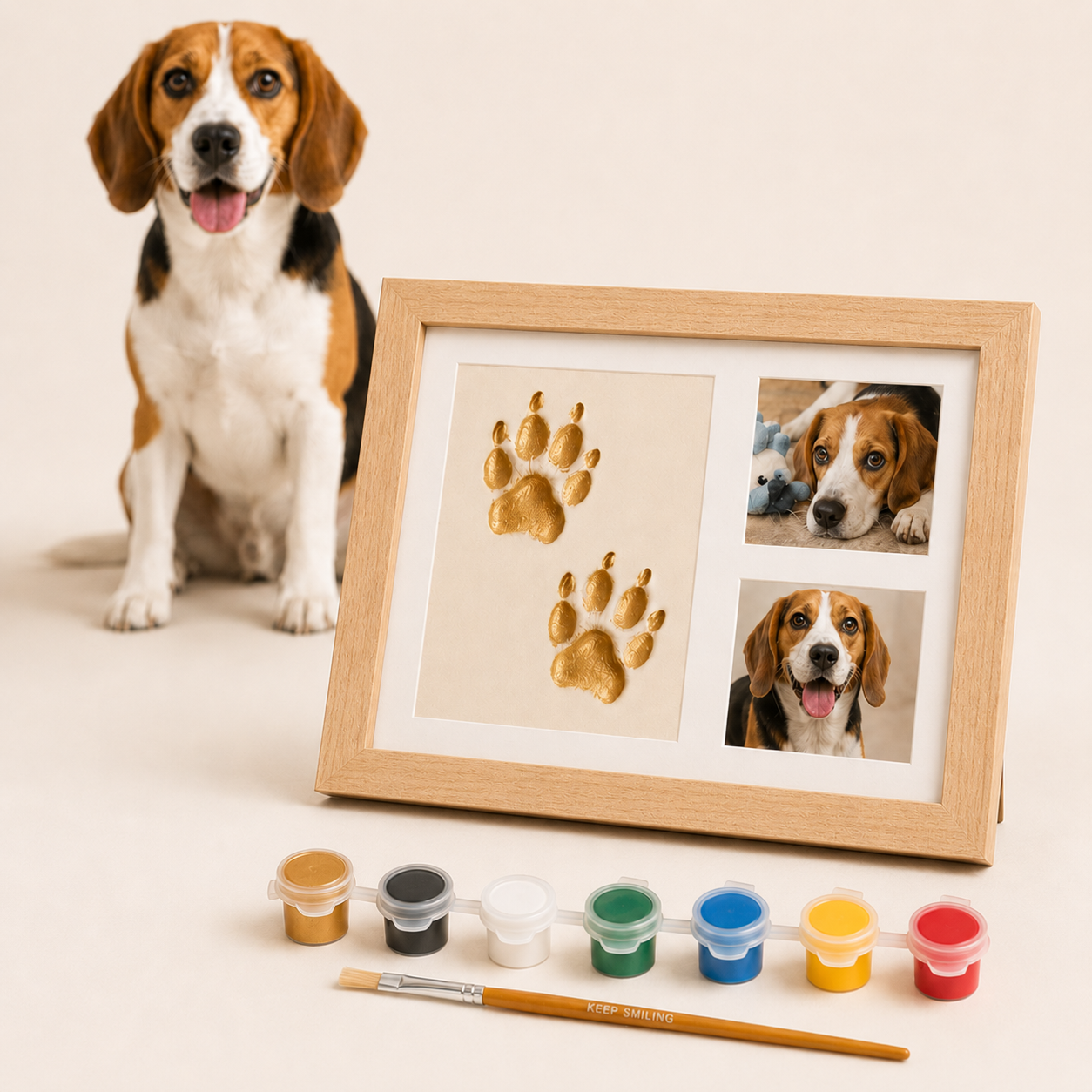 Pet Paw Print Frame Kit Dog Cat Footprint Clay Photo Frame Gift For Pet Lovers