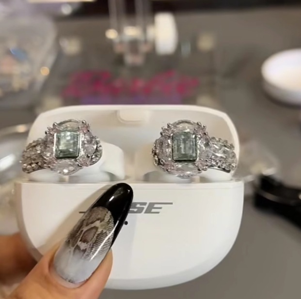 Dazzling Earbud Jewelry Charms for Clip-On Headphones Sparkling Crystal & Gemstone Earbud Accessories Luxurious Detachable Earphone Accessories (25+ Styles)