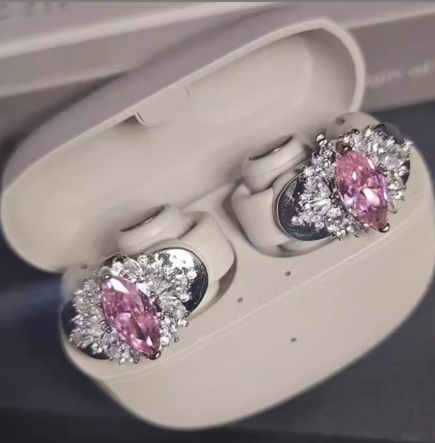 Dazzling Earbud Jewelry Charms for Clip-On Headphones Sparkling Crystal & Gemstone Earbud Accessories Luxurious Detachable Earphone Accessories (25+ Styles)