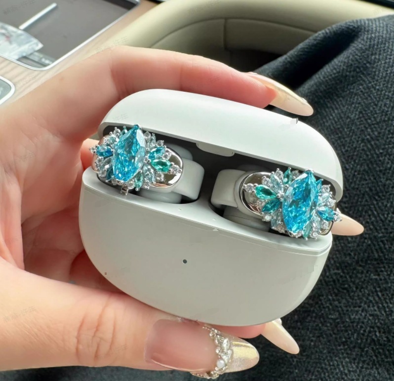 Dazzling Earbud Jewelry Charms for Clip-On Headphones Sparkling Crystal & Gemstone Earbud Accessories Luxurious Detachable Earphone Accessories (25+ Styles)