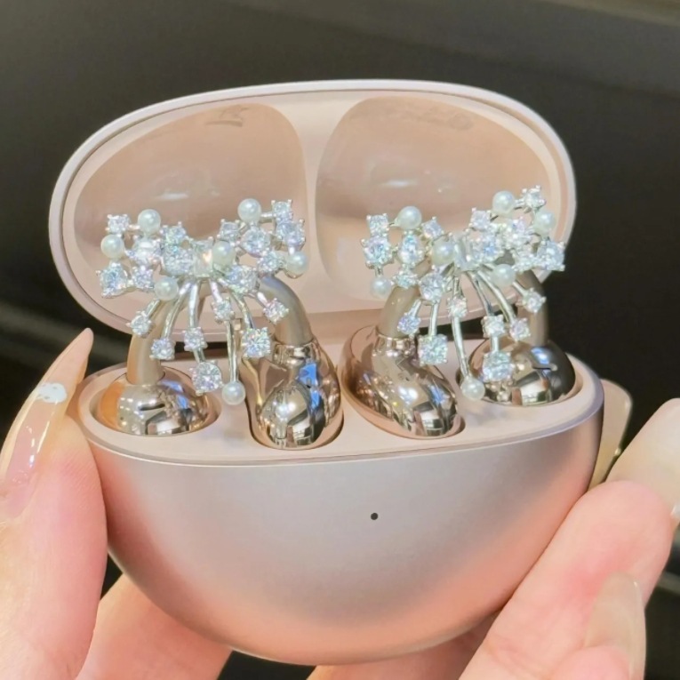 Dazzling Earbud Jewelry Charms for Clip-On Headphones Sparkling Crystal & Gemstone Earbud Accessories Luxurious Detachable Earphone Accessories (25+ Styles)