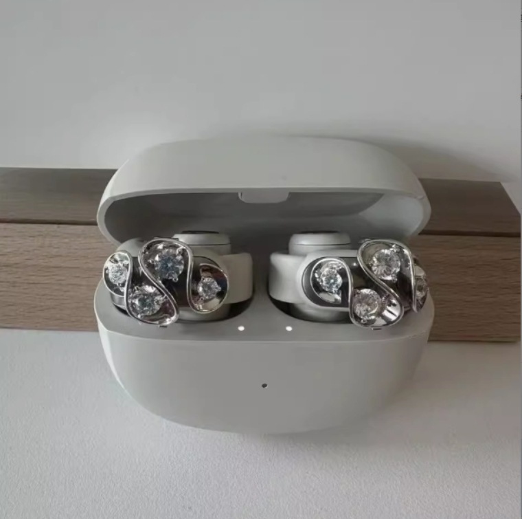 Dazzling Earbud Jewelry Charms for Clip-On Headphones Sparkling Crystal & Gemstone Earbud Accessories Luxurious Detachable Earphone Accessories (25+ Styles)