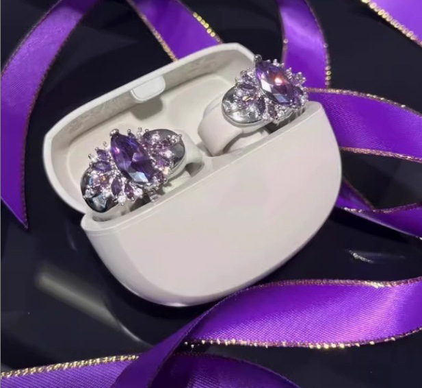 Dazzling Earbud Jewelry Charms for Clip-On Headphones Sparkling Crystal & Gemstone Earbud Accessories Luxurious Detachable Earphone Accessories (25+ Styles)