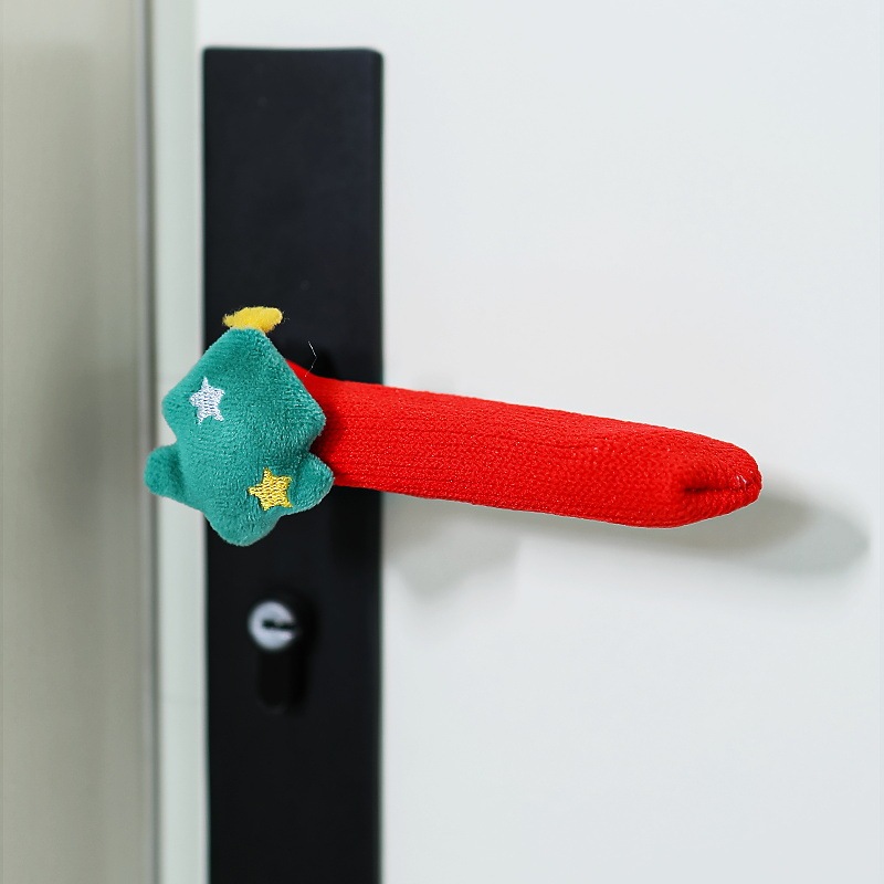 Festive Christmas Door Handle Covers Decorative Knitted Handle Protectors Santa, Reindeer & Tree Decorations