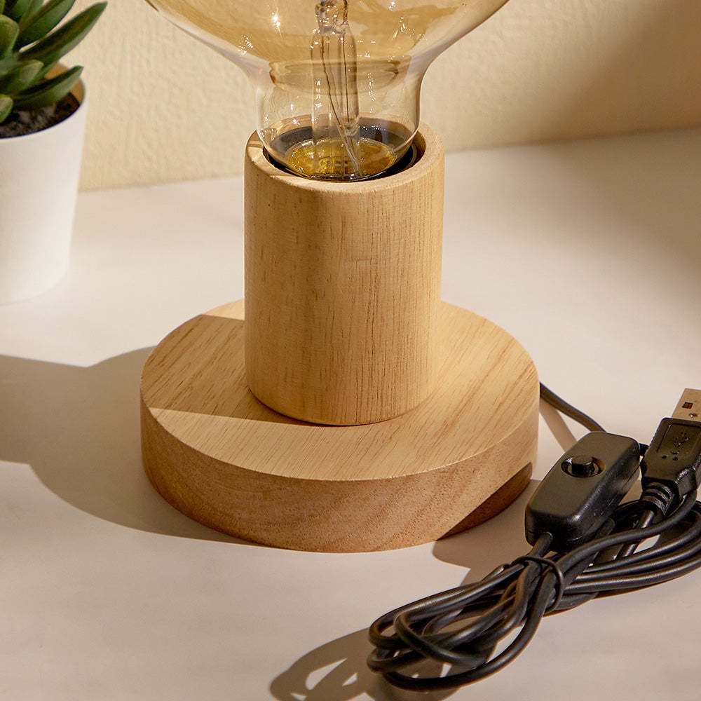 Round Log USB Lamp Holder - NameNecklace