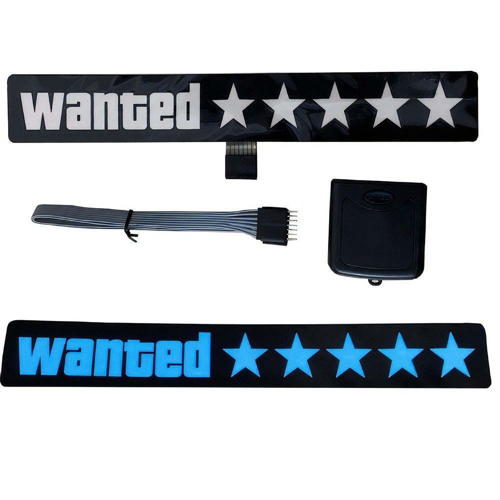Wanted 5 Star Car Windshield Glow Panel LED Car Sticker - NameNecklace