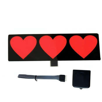 Car Windshield Glow Panel LED Car Sticker Hearts - NameNecklace