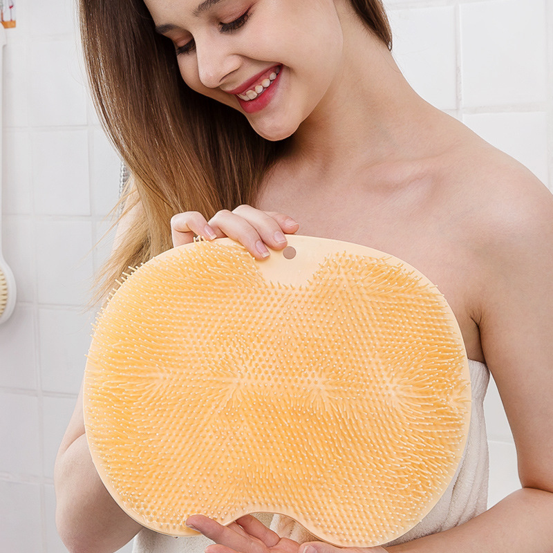 Silicone Shower Back Scrubber Wall-Mounted Exfoliating & Massaging Bath Mat