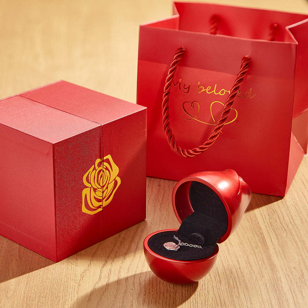Romantic Liftable Rose Shaped Necklace Gift Box Jewellery Gift Box - NameNecklace