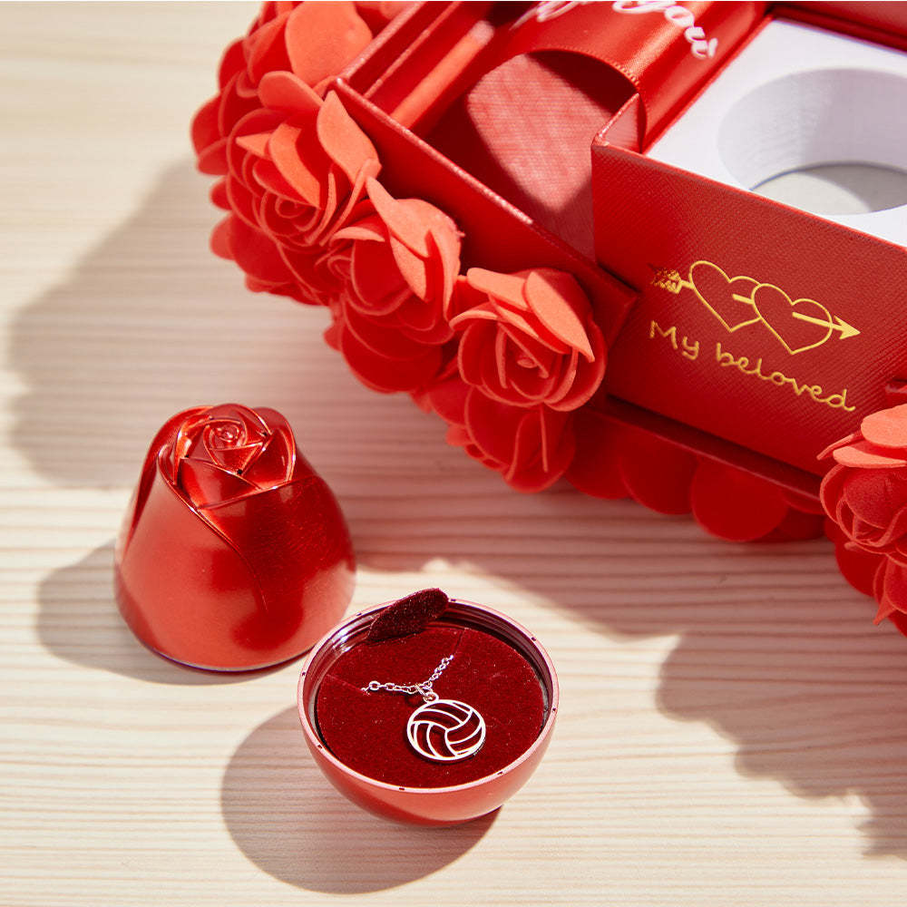 Rose Bouquet Liftable Rose Shaped Jewelry Box Romantic Gift Box - NameNecklace